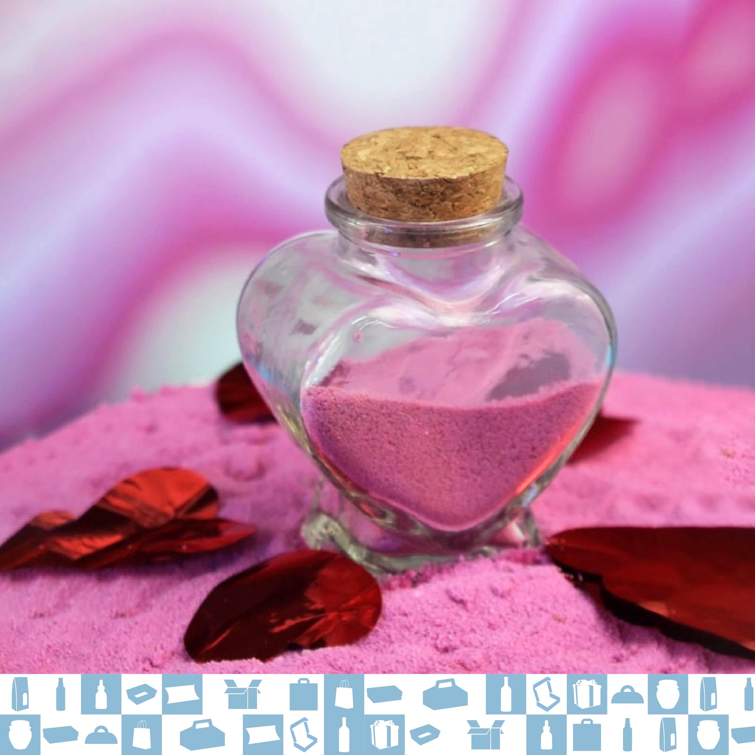 Espirito Rebelde 20 Magische Libellen in Herzform, 70 ml, mit Korkverschluss + 20 Schachteln | Dekoration, Geschenke und Souvenirs für die Hochzeit | Tränkenflasche