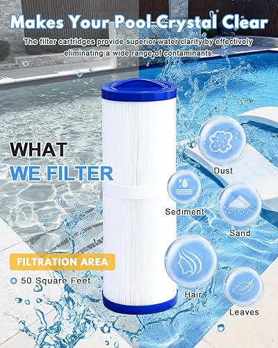 Miniatura 5 de Filtro de spa que reemplaza a PWW50L, 4CH-949, FIL50-5D13H15FCT-3, FC-0172, SD-01143, SC757, 817-4050, filtros de bañera de hidromasaje, paquete de 2