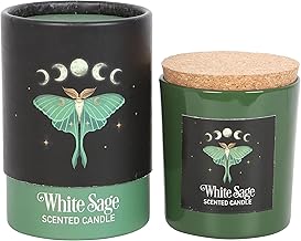 Luna Moth White Sage Candle - Sacred Creatures in Dark Forest Realms | Vegan Paraffin Wax | 25-Hour Burn Time | Soothing Aromatherapy for Home Ambiance