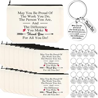 32 Pcs Employee Appreciation Gifts Bulk Include 16 Pcs Appreciation Keychain 16 Pcs May You Be Proud Cosmetic Bags Canvas Makeup Bag Travel Thanksgiving Gifts Coworker Gifts Thank You Gifts