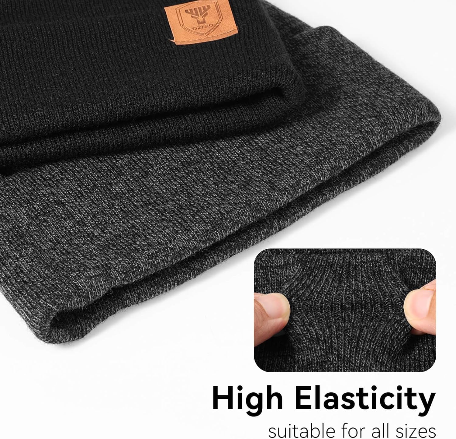 OZERO Knit Beanie Hats Men: Slouchy Cuffed Winter Hats for Women - Warm Skull Caps Cold Ski, Snow, Hunting Beanies - Image 8