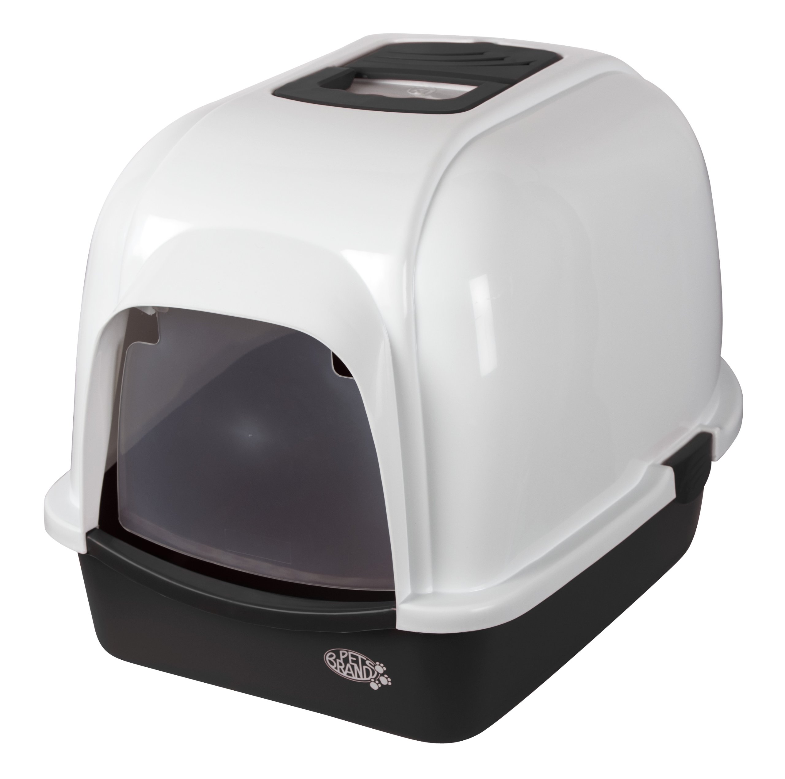 Pet Brands Oval Cat Litter Tray with Hood and Filter, Black