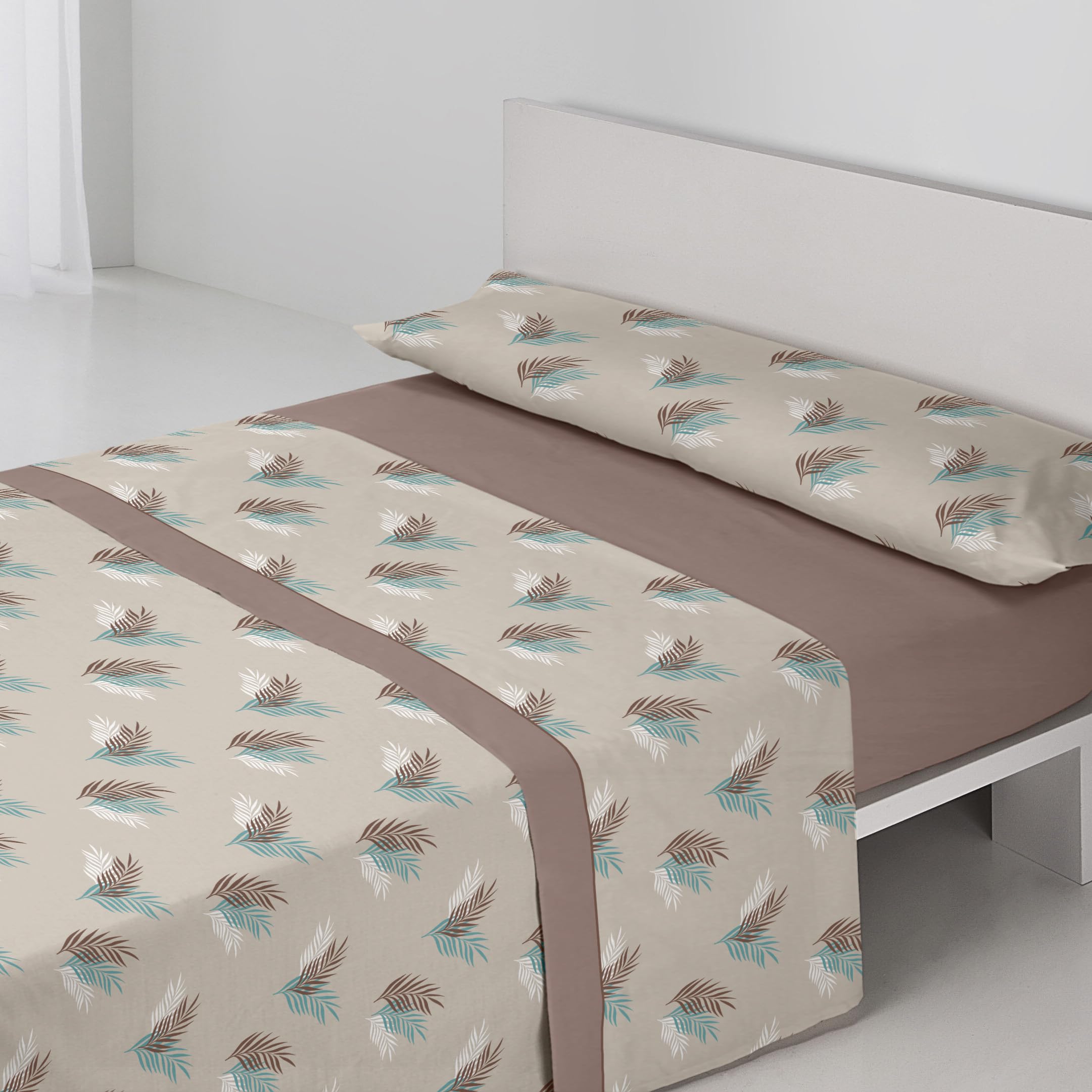 Sedalinne - Juego de Sabanas Termicas Navia 3 Piezas - Cama 105x190 cm - Tejido Térmico Pirineo Suave - Incluye Bajera Ajustable, Encimera y Funda de Almohada - Sábanas de Invierno - Beig