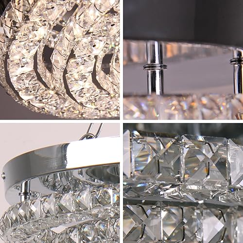 Miniatura 7 de Lámpara LED moderna de montaje empotrado con control remoto regulable de cuatro anillos, lámpara de techo redonda para dormitorio, sala de estar,