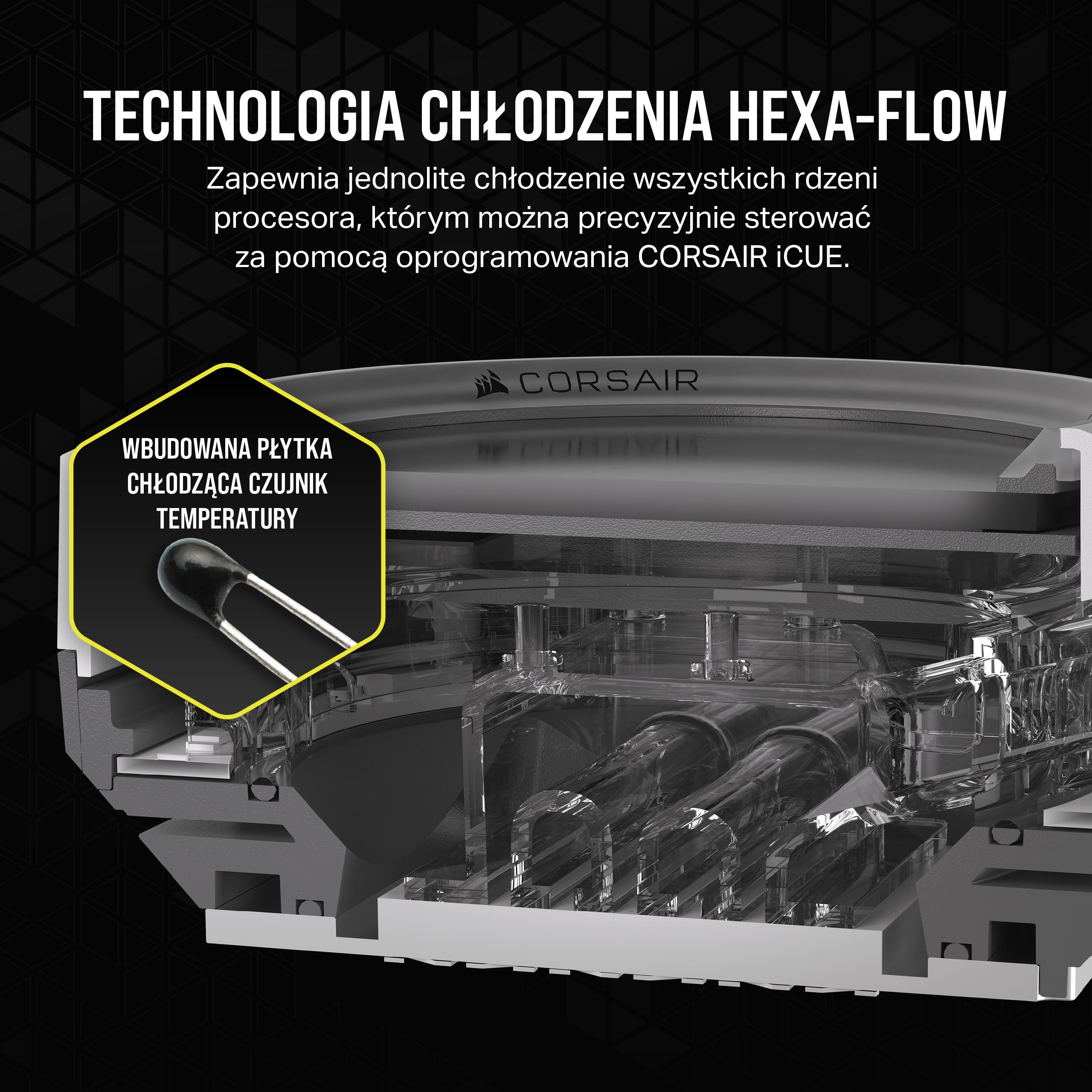 CORSAIR XC7 RGB ELITE LCD Blok Wodny do Procesora - 480x480 Ekran LCD IPS - 31 RGB LEDs - USB-C - Pasuje do Gniazd Intel® LGA 1700, AMD® AM5 i Starszych - Biały