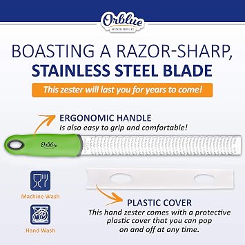 Orblue Premium Apple Corer Tool & Lemon Zester Bundle