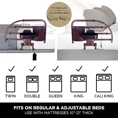 Miniatura 6 de Stander Wonder Click - Riel de cama extensible para marcos de cama ajustables de madera, riel de protección extraíble para adultos mayores y