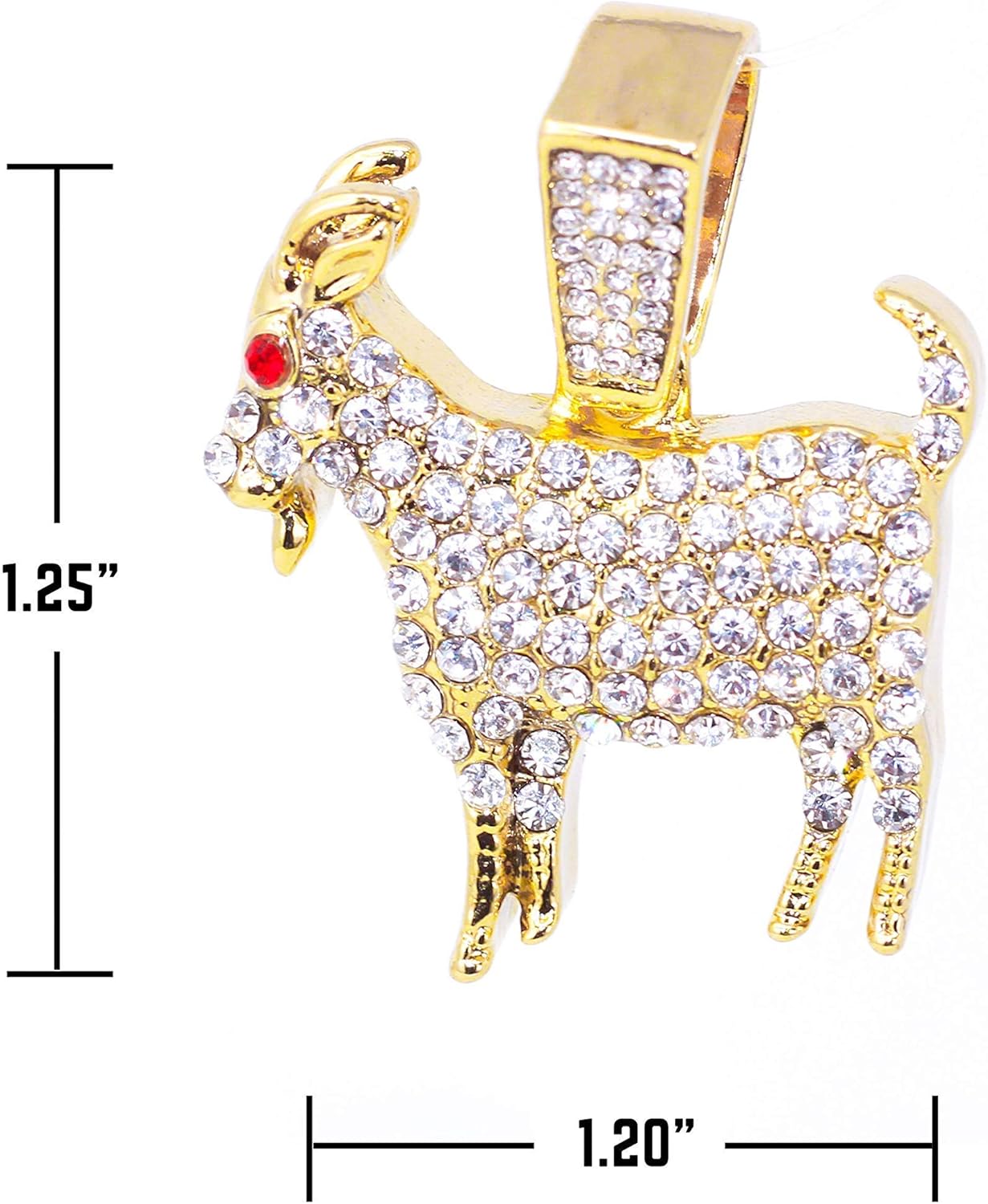 Techno Pave Men's Iced-Out Basketball Pendant & 4mm CZ Tennis Chain - Gold Finish - Goat Necklace