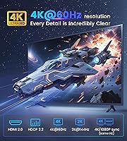 Vista 7 de Divisor HDMI 1 entrada 2 salidas 4K @60Hz con cable HDMI de 4 pies, divisor de audio HDMI de derivación HDCP para barra de sonido, compatible