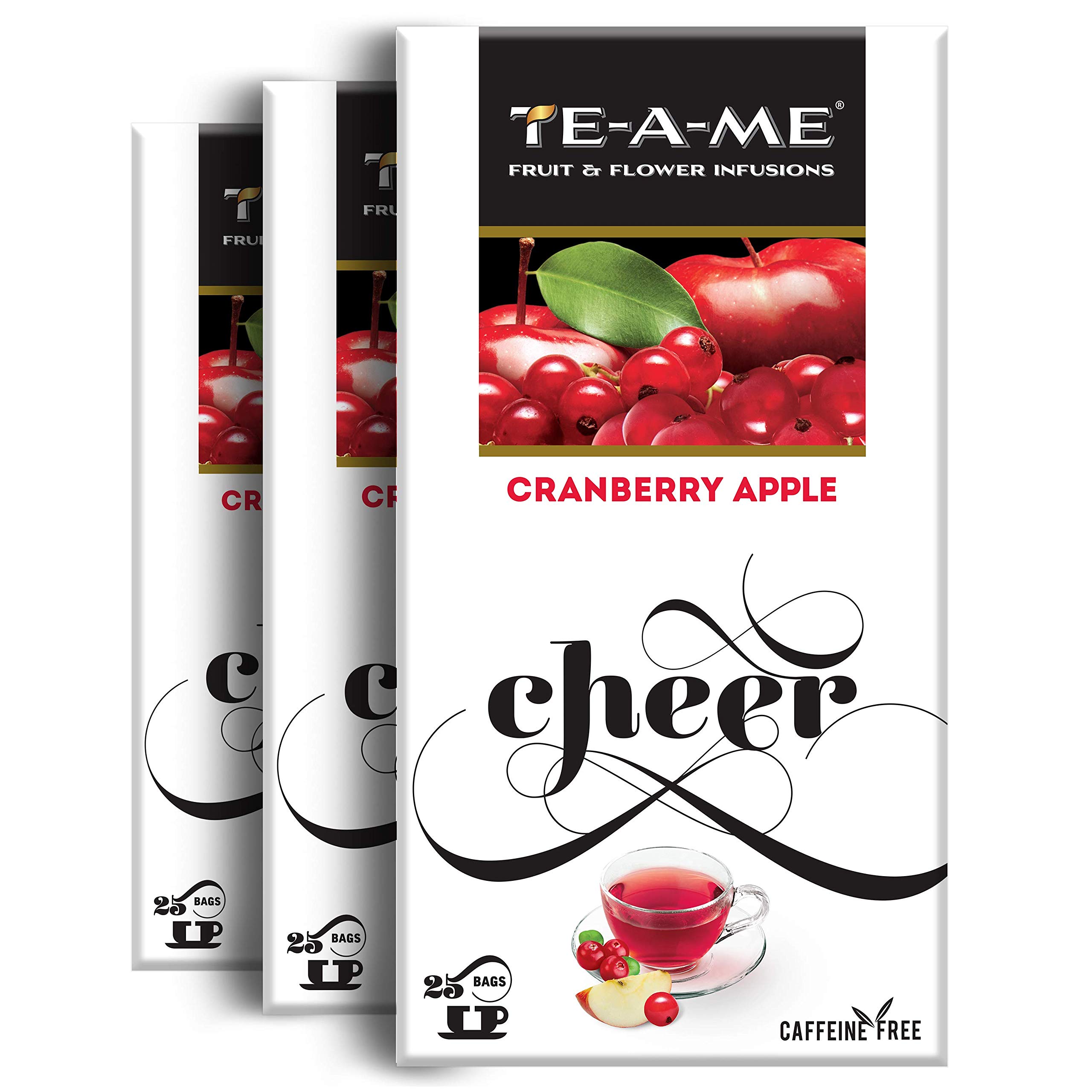 TE-A-ME Cranberry Apple Tea 25 Tea Bags (Pack of 3) | Caffeine Free | Fruit Tea | Total 75 Tea Bags (B088GQLYSQ) Amazon Price History, Amazon Price Tracker