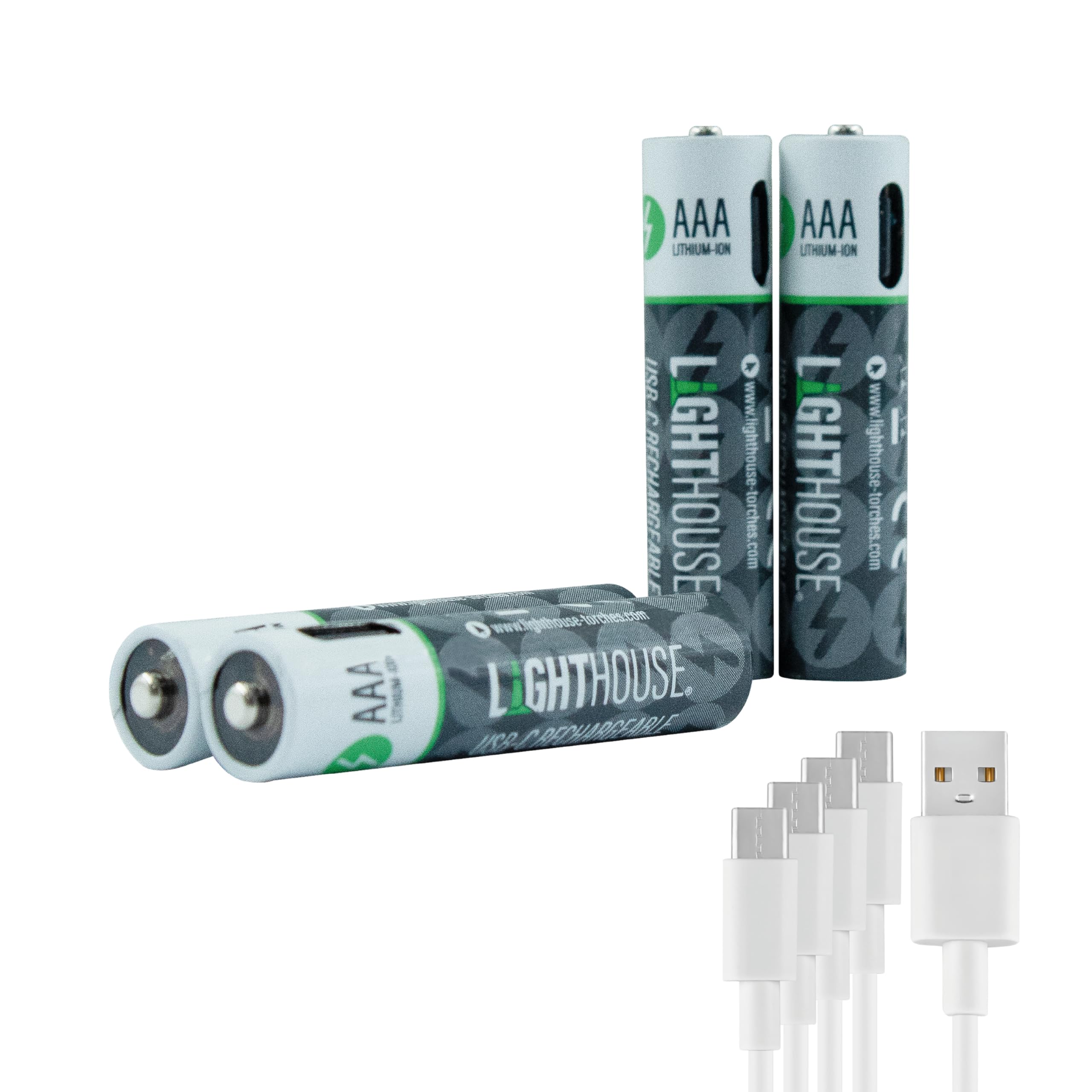 Lighthouse Aaa Usb-C Rechargeable Li-Ion Battery Pack Of 4