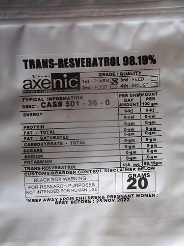 0.71 oz TRANS RESVERATROL POLVO 98% WW