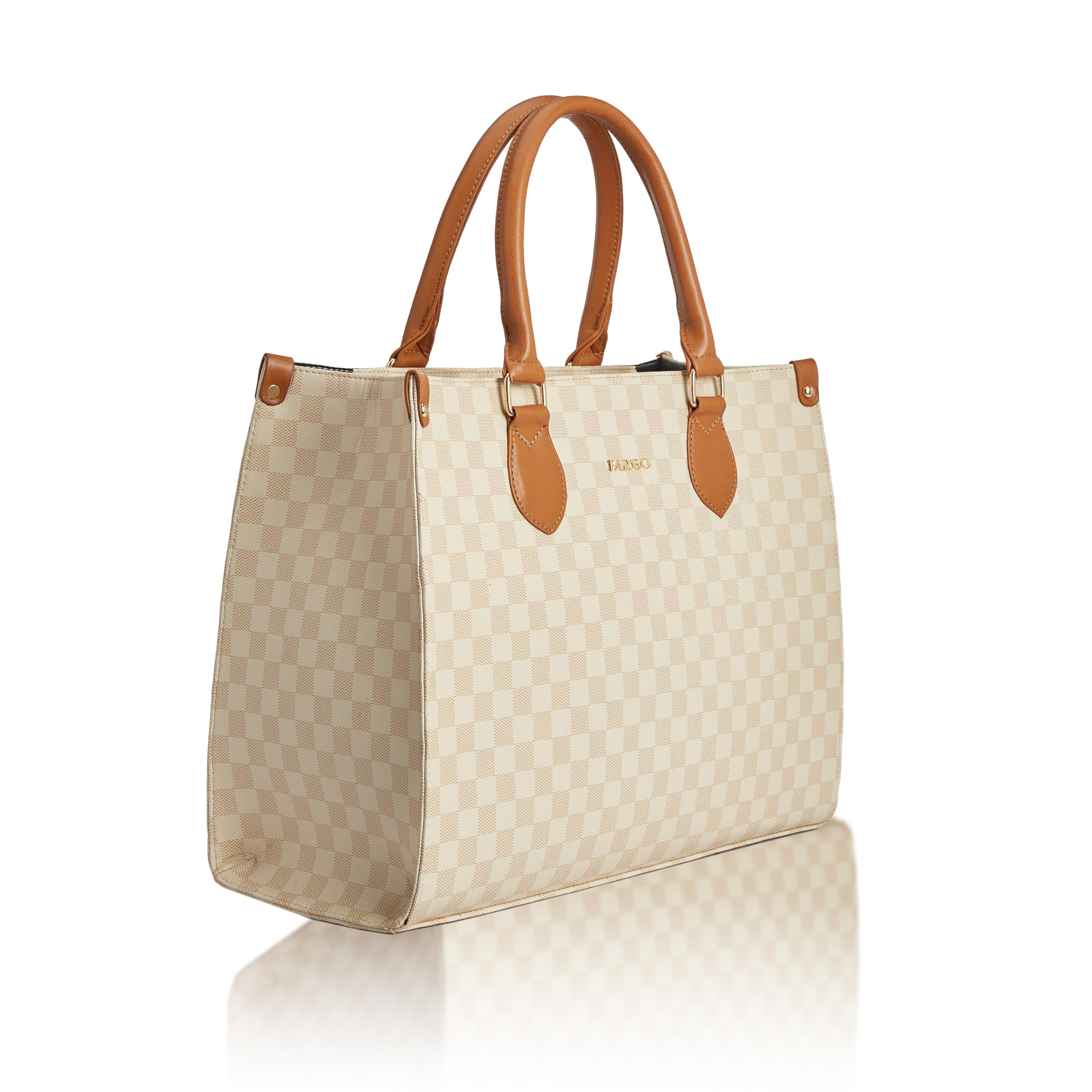 Fargo Noble Tote Bag for Women | Large Vegan Leather Handbag with RFID Pockets, Zip Closure, Premium Look | Office, College, Party Use | Stylish Shoulder Tote | Made in India (Beige)-image-7