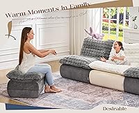 Vista 6 de Hobestluk - Sofá cama de espuma para espacios pequeños, sofás cómodos con reposapiés, sofás reclinables pequeños para sala de estar, dormitorio, Gris