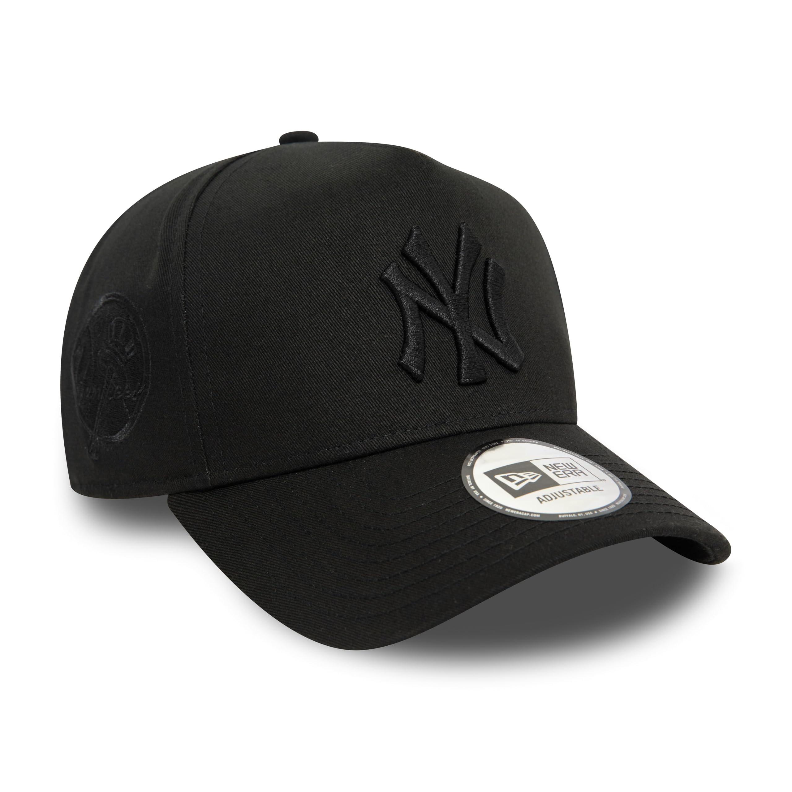 New Era New York Yankees Cap Baseball MLB Monochrome Adjustable Curved Visor Tonal Logo hat Black โ image 1