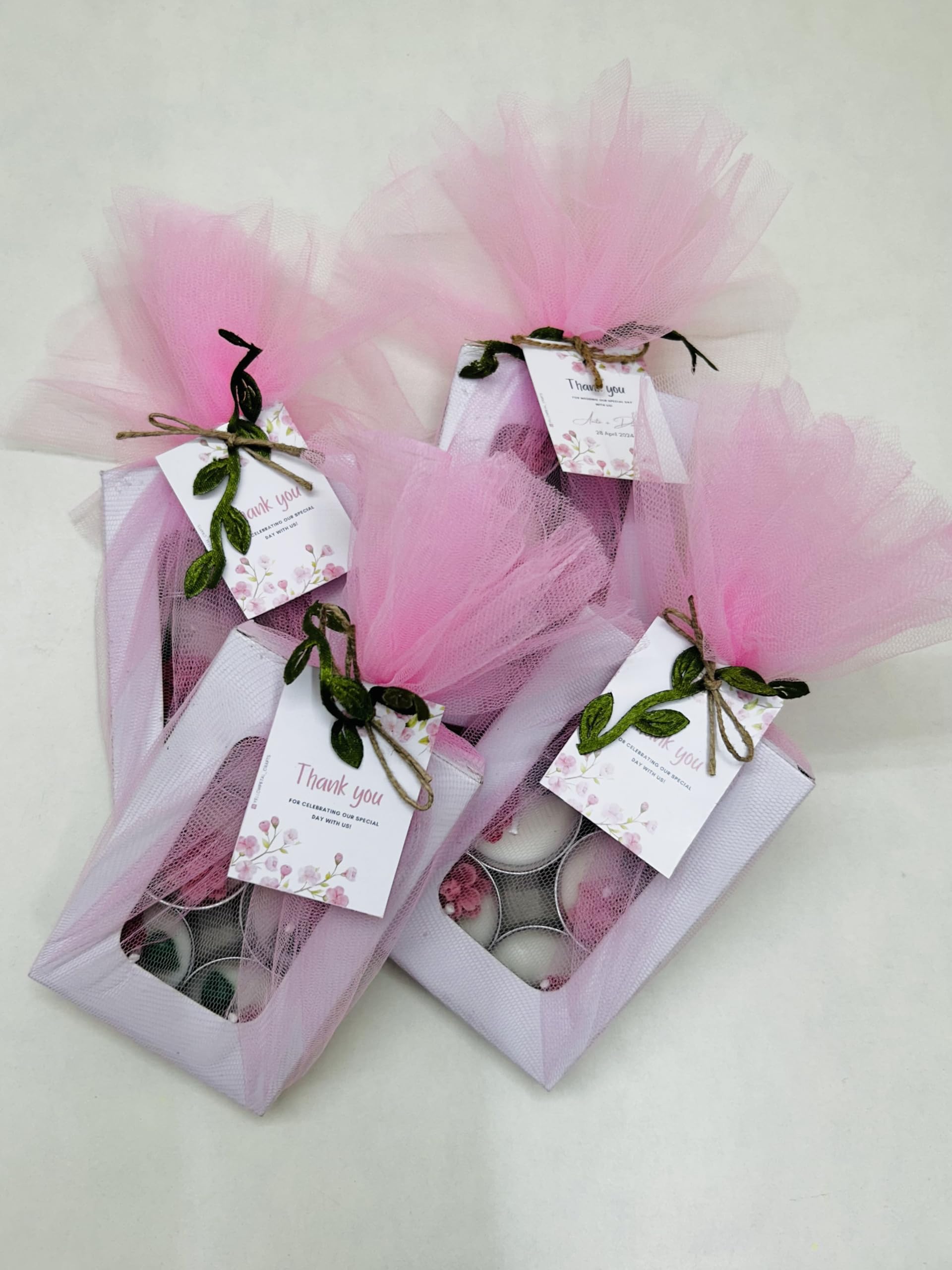 Pink Vanilla Tealight Candles - Gift Set of 6 -3