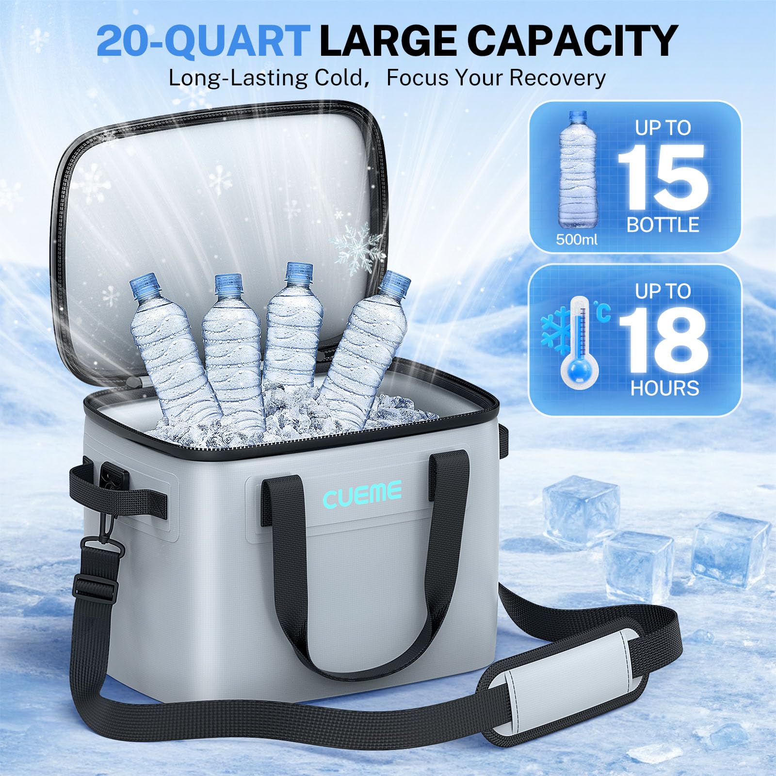 Condition photo showing New/Like New for cueme ice machine for knee after surgery, programmable timer cold therapy machine for knee replacement, cryotherapy pain relief, w/compression pad, ice therapy machine for shoulder/hip/ankle/foot