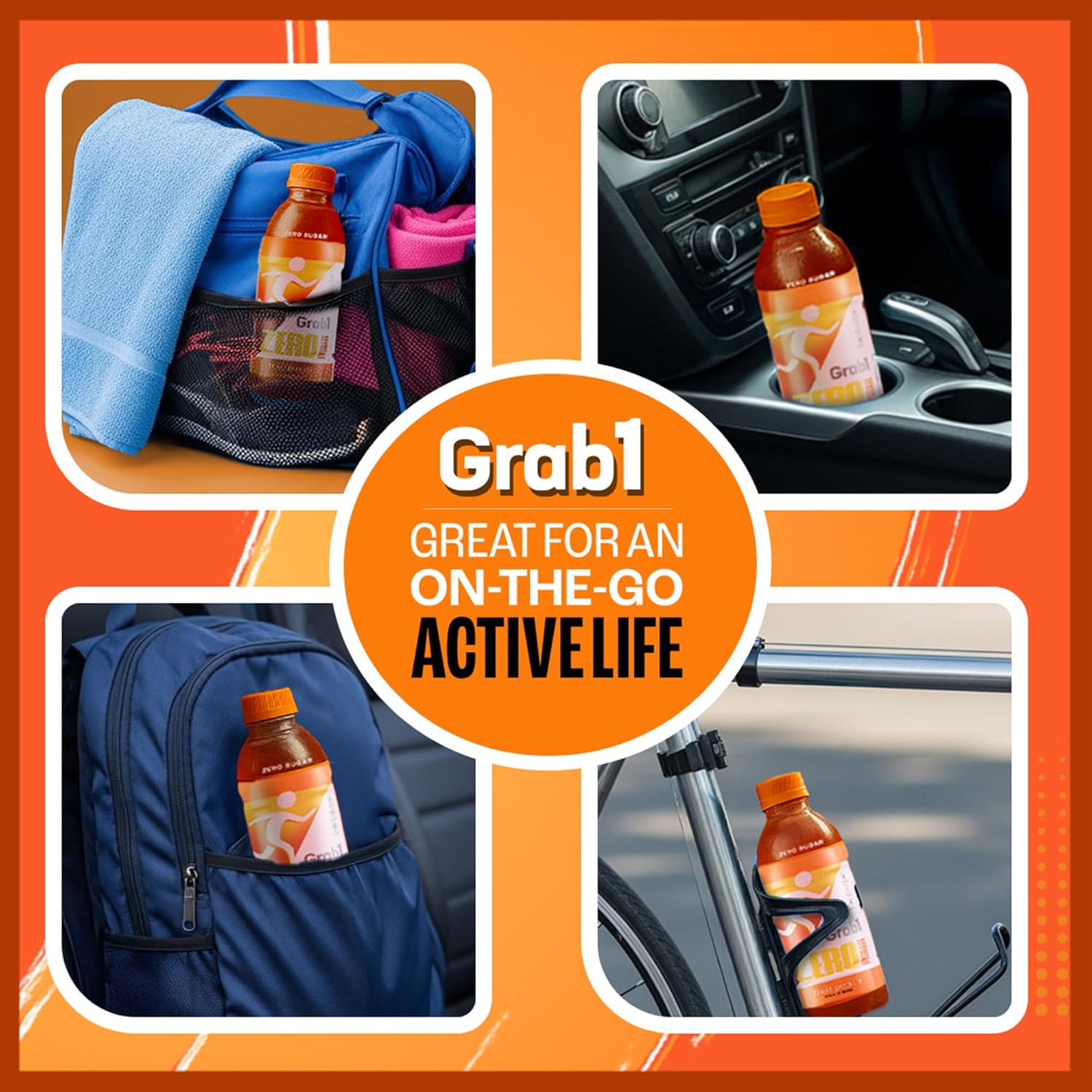 Grab1 Fruit Punch Hydrate Electrolyte Sports Drink, Zero Sugar (16.9 fl oz) | Sugar-Free | Electrolyte Beverage - Image 5