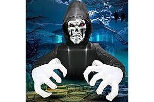 Buheco 12 Foot Outside Big Scary Skeleton Halloween Decorations