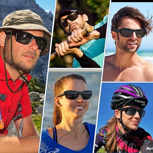 Miniatura 6 de Dollger Gafas de sol deportivas polarizadas para hombres, 100% protección UV, gafas de correr para mujeres, béisbol, ciclismo, golf, pesca