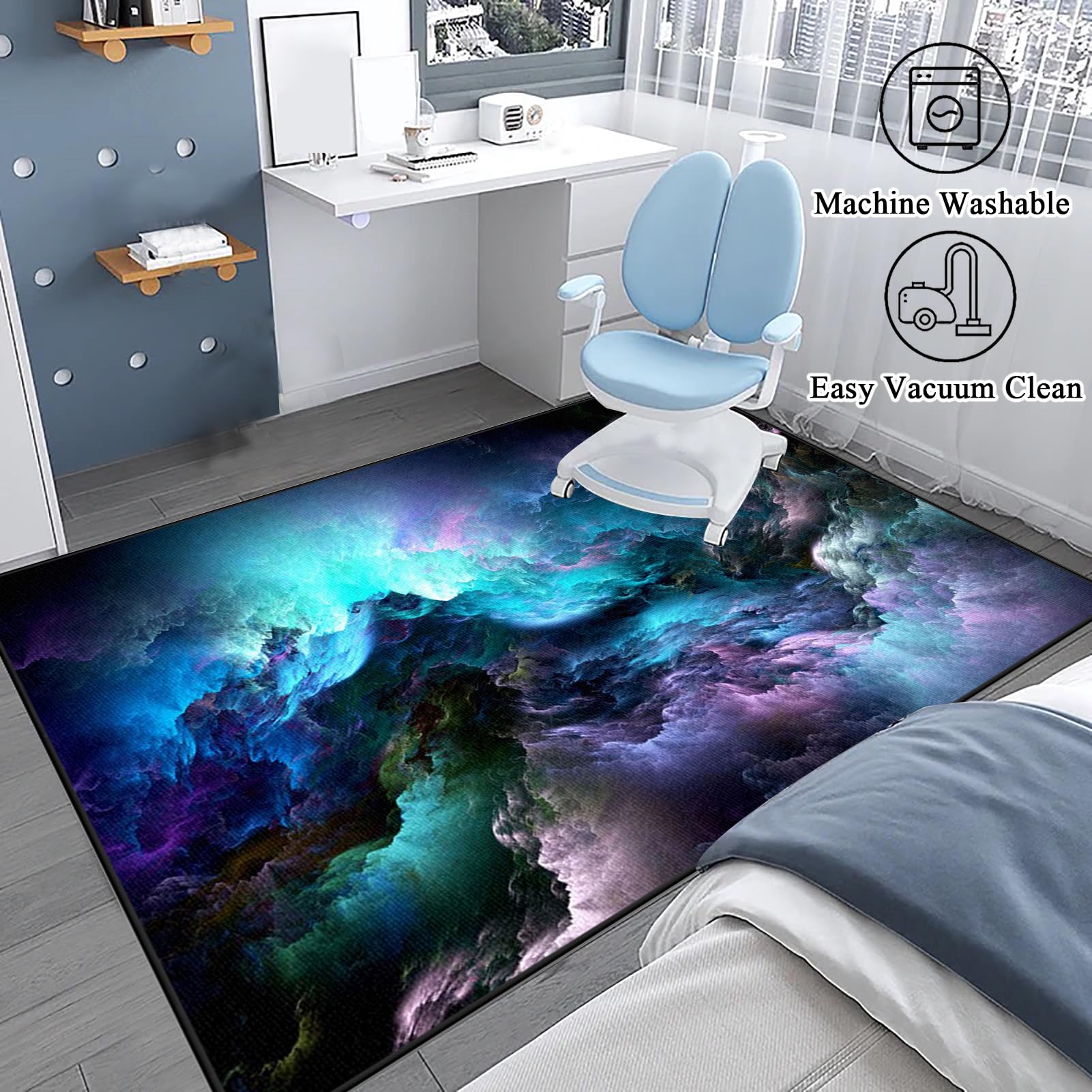 Tappeto Scrivania, Tappeto da Ufficio sotto Sedia per Parquet, Tappeto Sedia Rotelle Antiscivolo, Tappetino Protettivo per Pavimento, Tappeto Postazione da Gaming 200 x 230 cm