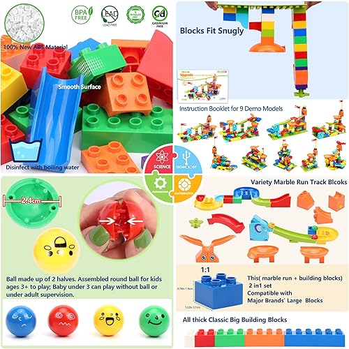 Miniatura 10 de Bloques de construcción de Marble Run Juguetes para niños de 4 a 8 años, educación Montessori, aprendizaje preescolar, juguetes STEM para niños y