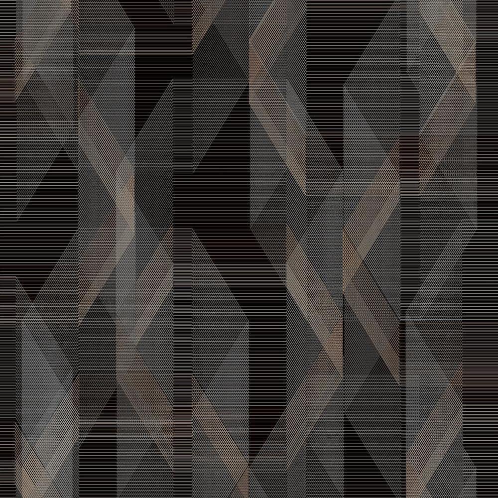 RoomMates RMK11349RL Black Debonair Geometric Peel and Stick Wallpaper, 45.7 x 47.9 cm