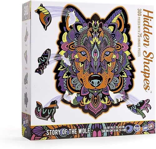 Miniatura 3 de Hidden Shapes - Rompecabezas para adultos - 300 piezas - Dibujado a mano - 75 formas ocultas únicas - Gran regalo para mamá, papá, adolescentes,