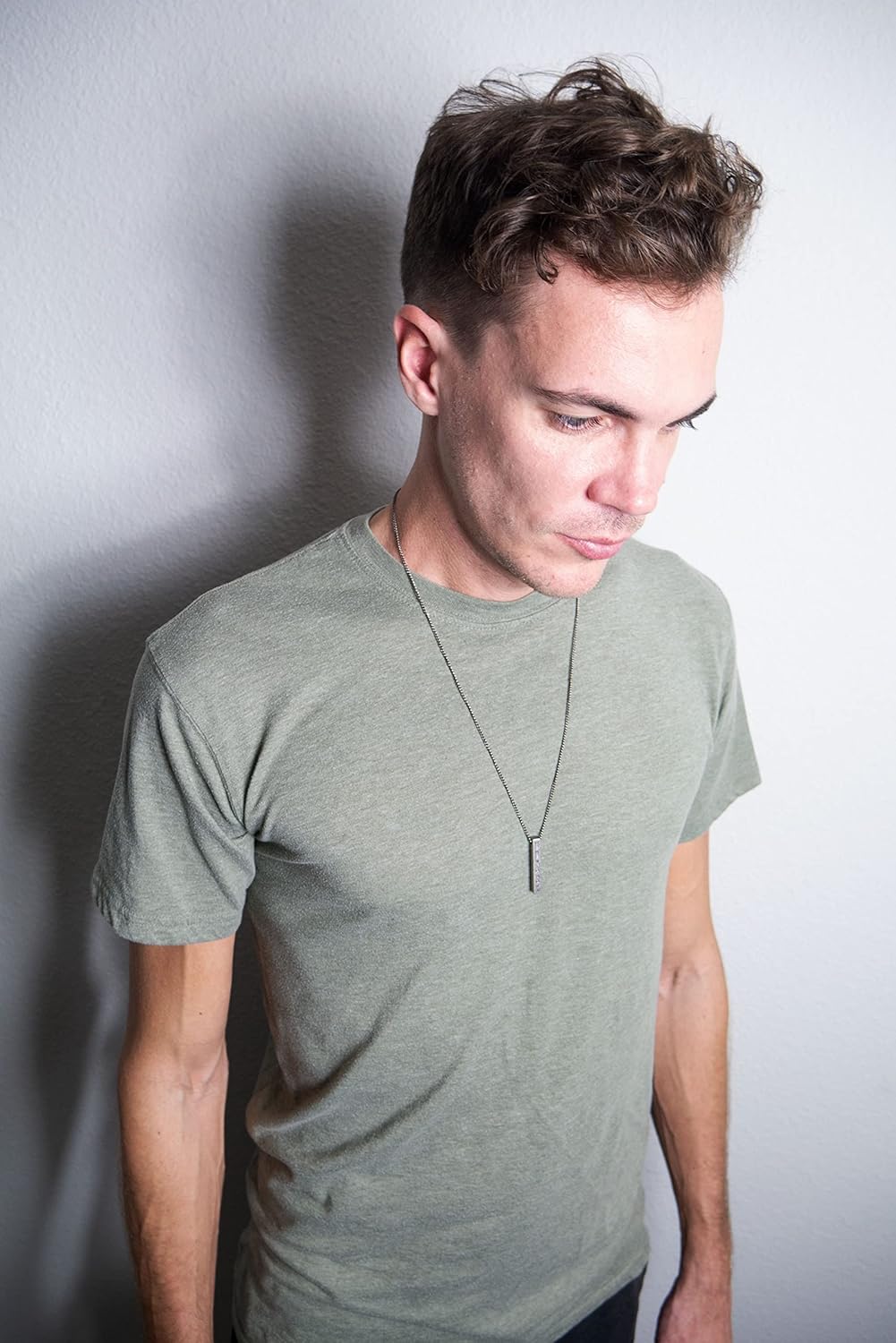 Stoic Muse Memento Mori Engraved Pendant Bar Necklace - Image 5