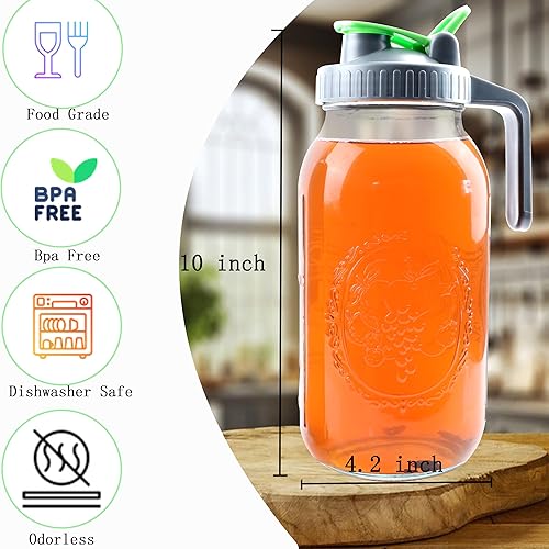 Miniatura 2 de Frío Mason Jar Máquina de café helado de 64 onzas de boca ancha, jarra de cerveza fría con filtro de café, jarra hermética y a prueba de fugas de