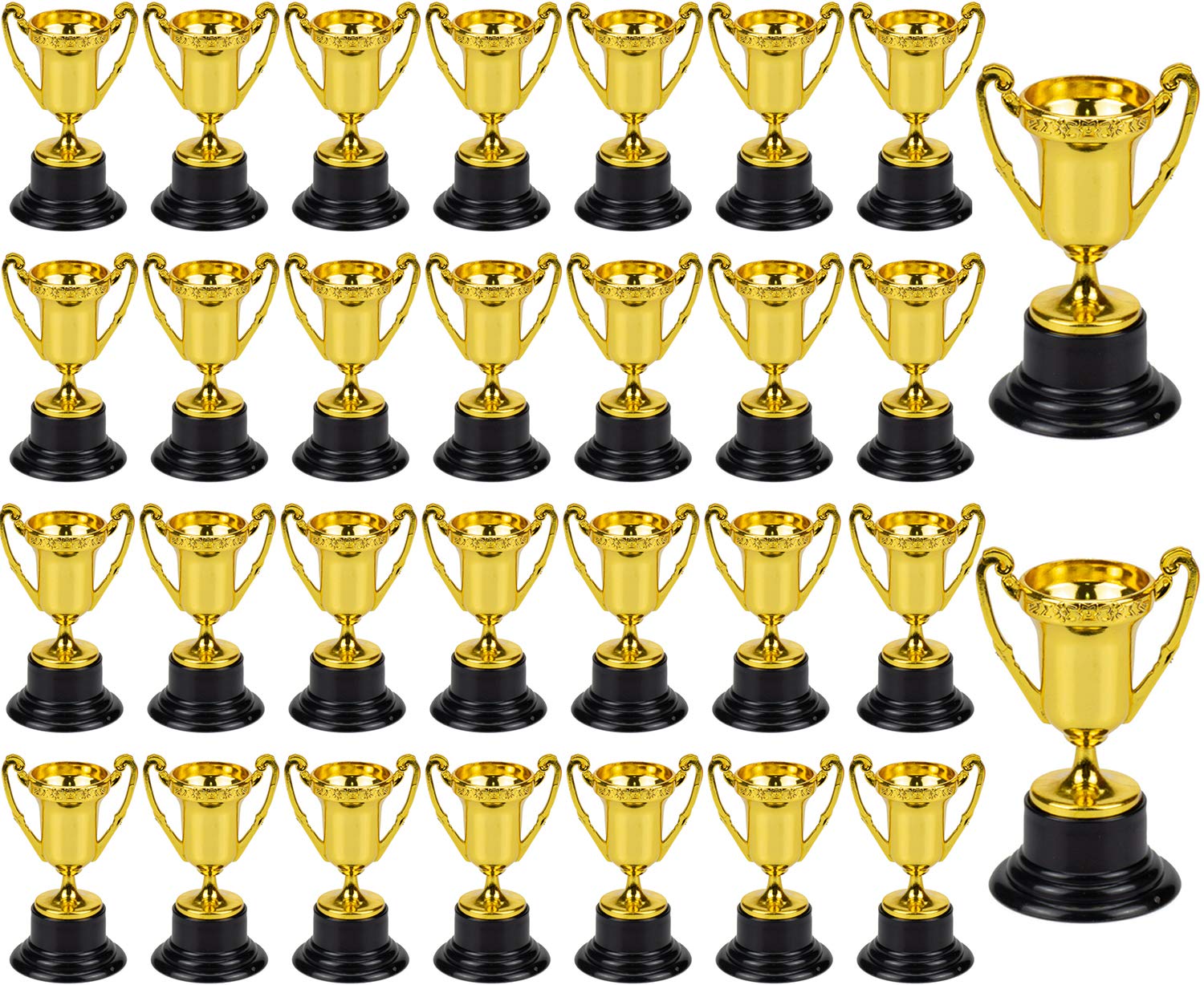 30 Pack Gold Award Trophies, 3.35" Plastic Gold Trophy Cups First Place Winner Award Trophies for Sports Tournaments, Competitions, Parties