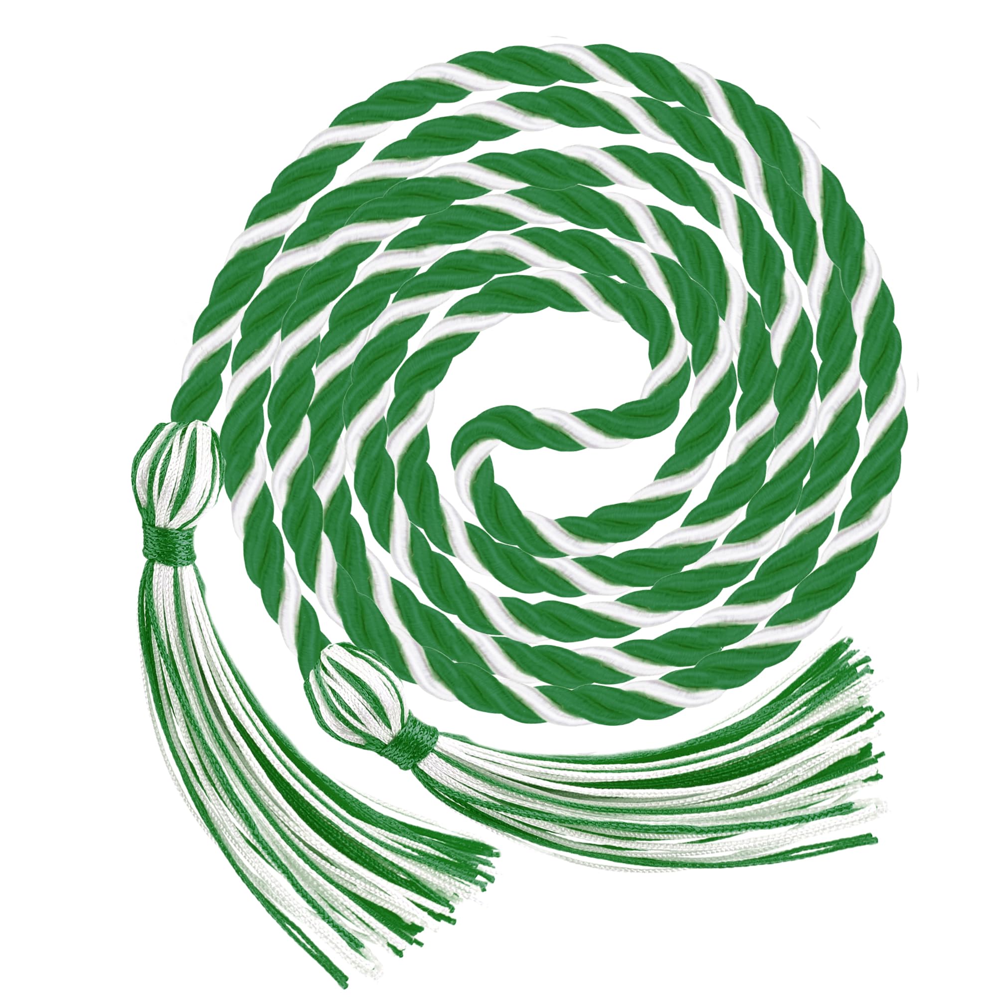 Graduation Cords, Graduation Honor Cords, Emerald Green White Honor Cords, 2026 Graduation Tassel Honor Cords, 67" Braided Cords for Graduation Decorations Bachelor Gown for Student Master Doctoral
