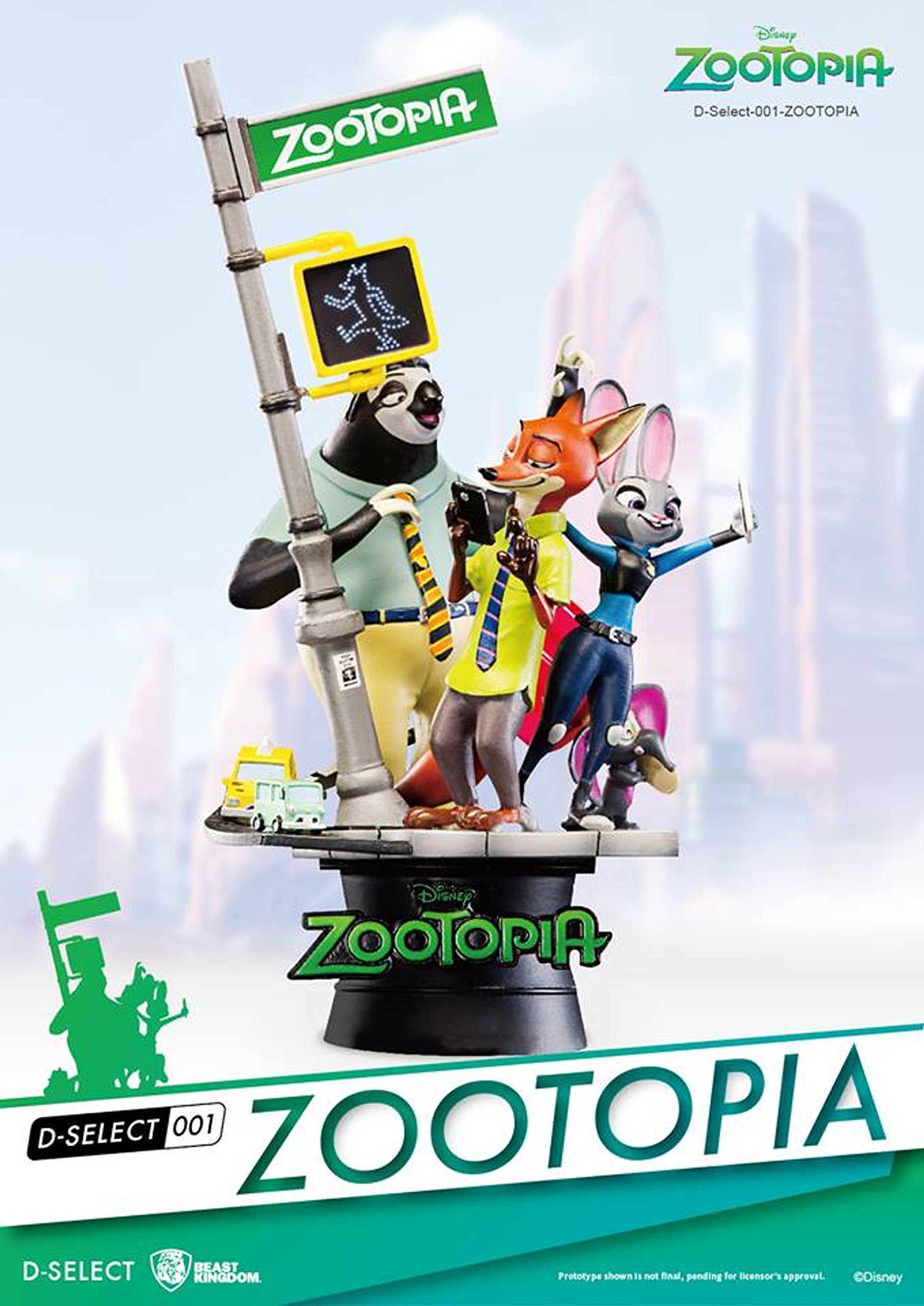 Beast Kingdom Zootopia 6-Inch Diorama Statue: Nick, Judy, Flash