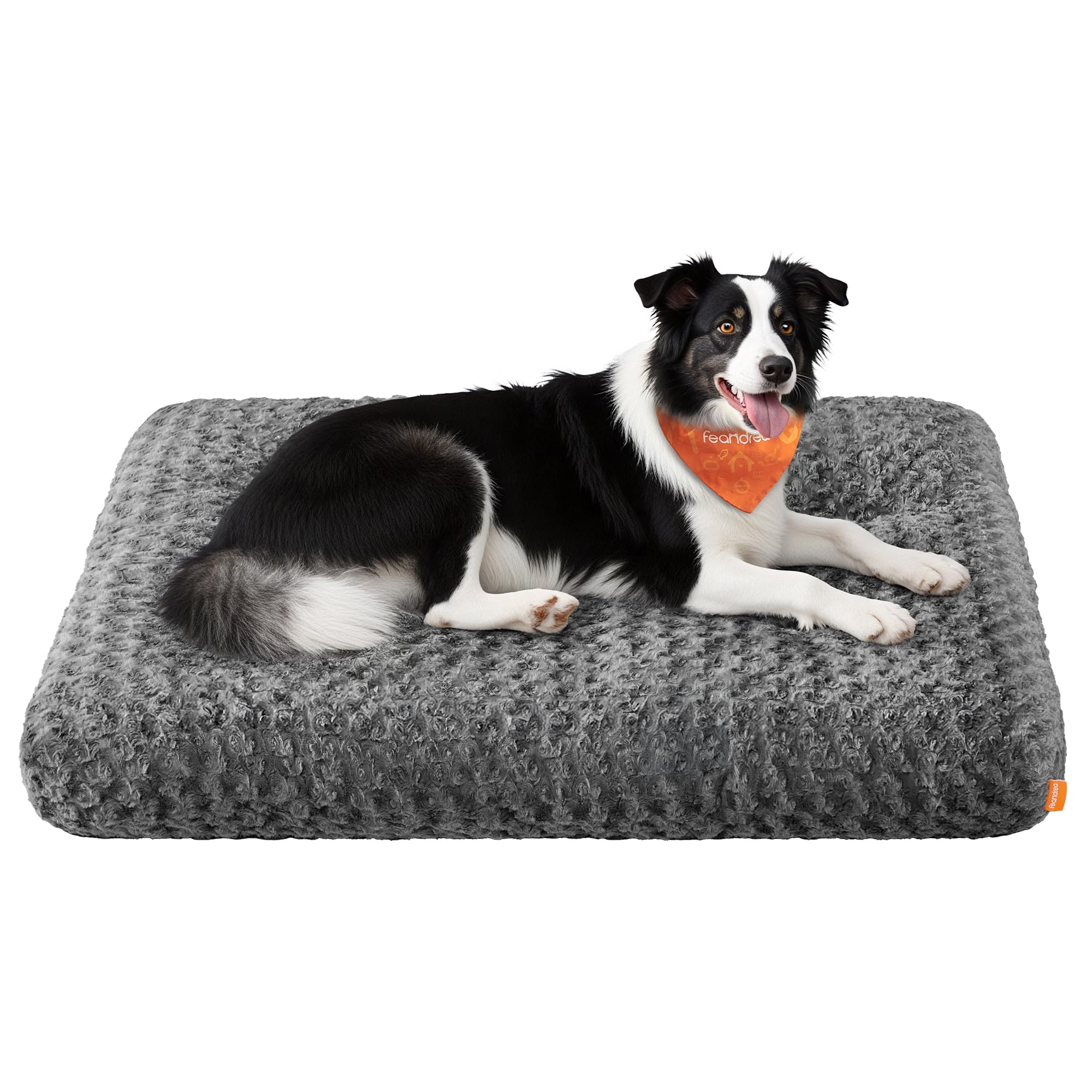 Feandrea Hundebett, Hundekissen XL, für große Hunde, Flauschige Hundematte, Plüsch, 110 x 73 cm, weiche Polsterung, waschbar, rutschfest, schiefergrau PGW293GN01