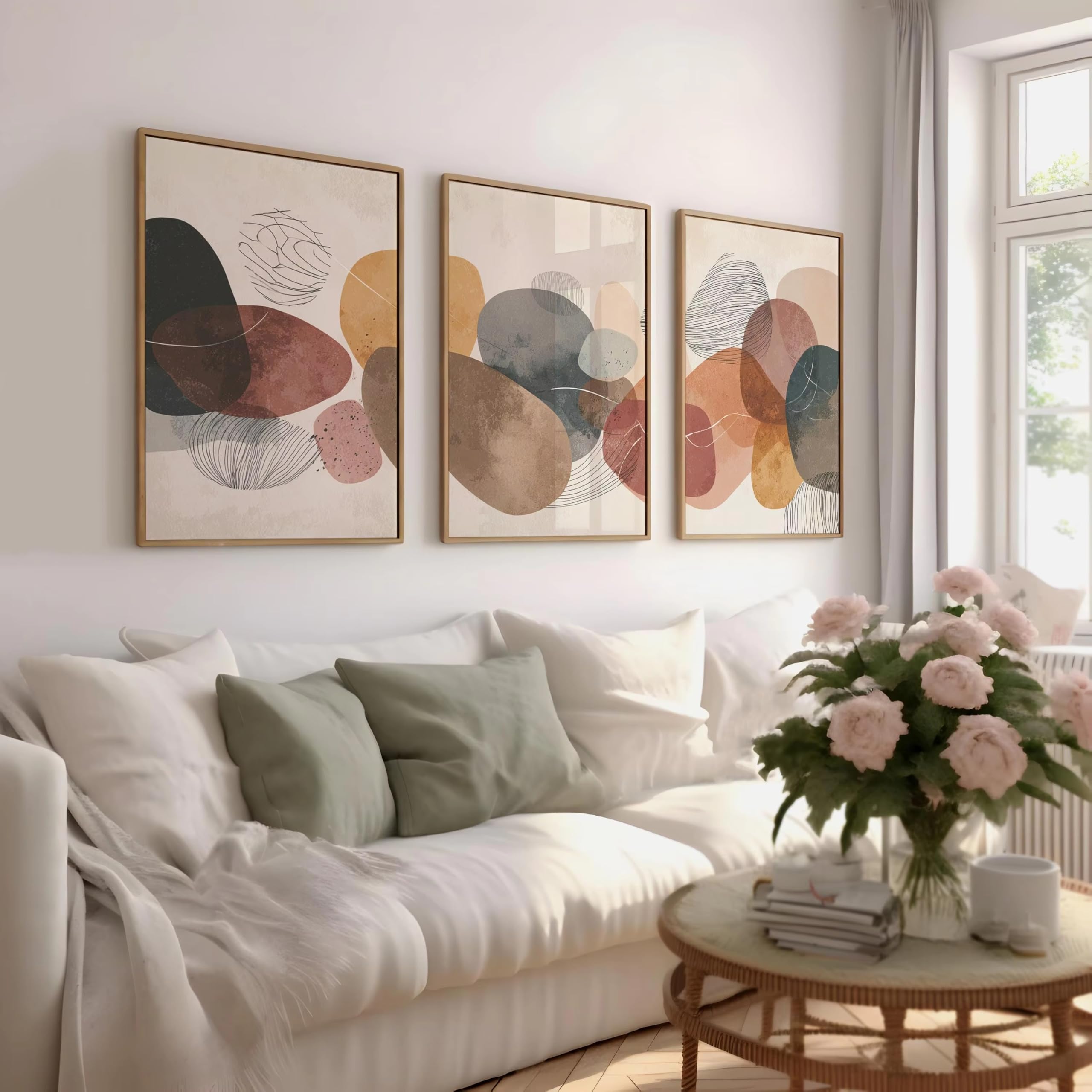 IHHGNB Abstract Wall Art 3 Piece Wall Decor Modern Artwork Modern Canvas Art Prints for Office Living Room Poster(50x75cm(20x30in) x3/No frame)