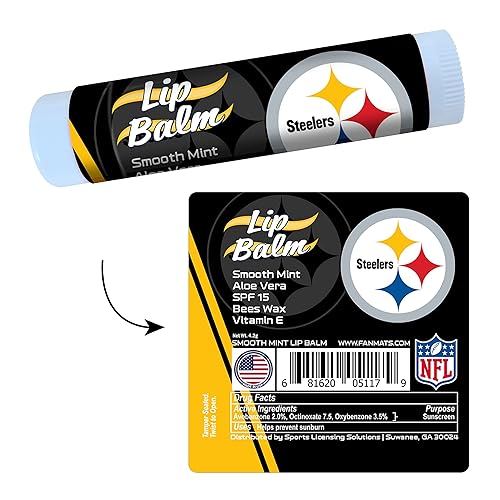 FANMATS 34733 Pittsburgh Steelers Smooth Mint SPF 15 Bálsamo Labial