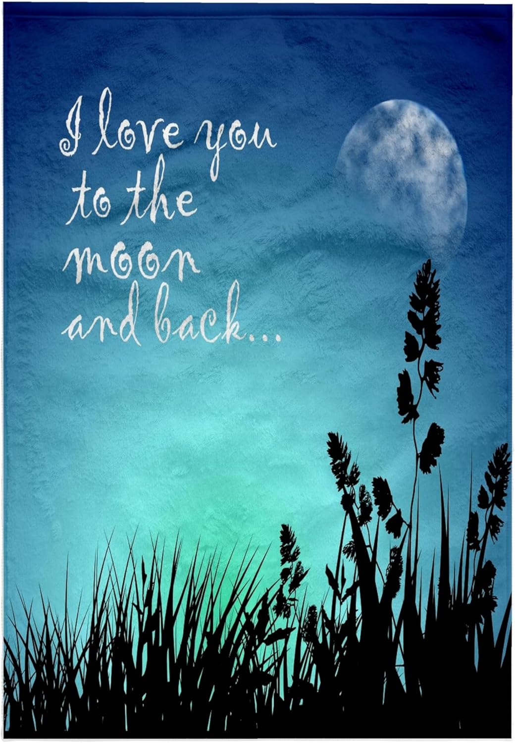 3dRose Beautiful Blue Night Scene- I Love You to The Moon and Back 22x30 Bath Hand Pool Towel
