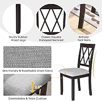 Vista 7 de P PURLOVE Juego de comedor de cocina de 3 piezas, juego de mesa de comedor de madera con mesa de comedor de hoja abatible y 2 sillas de comedor