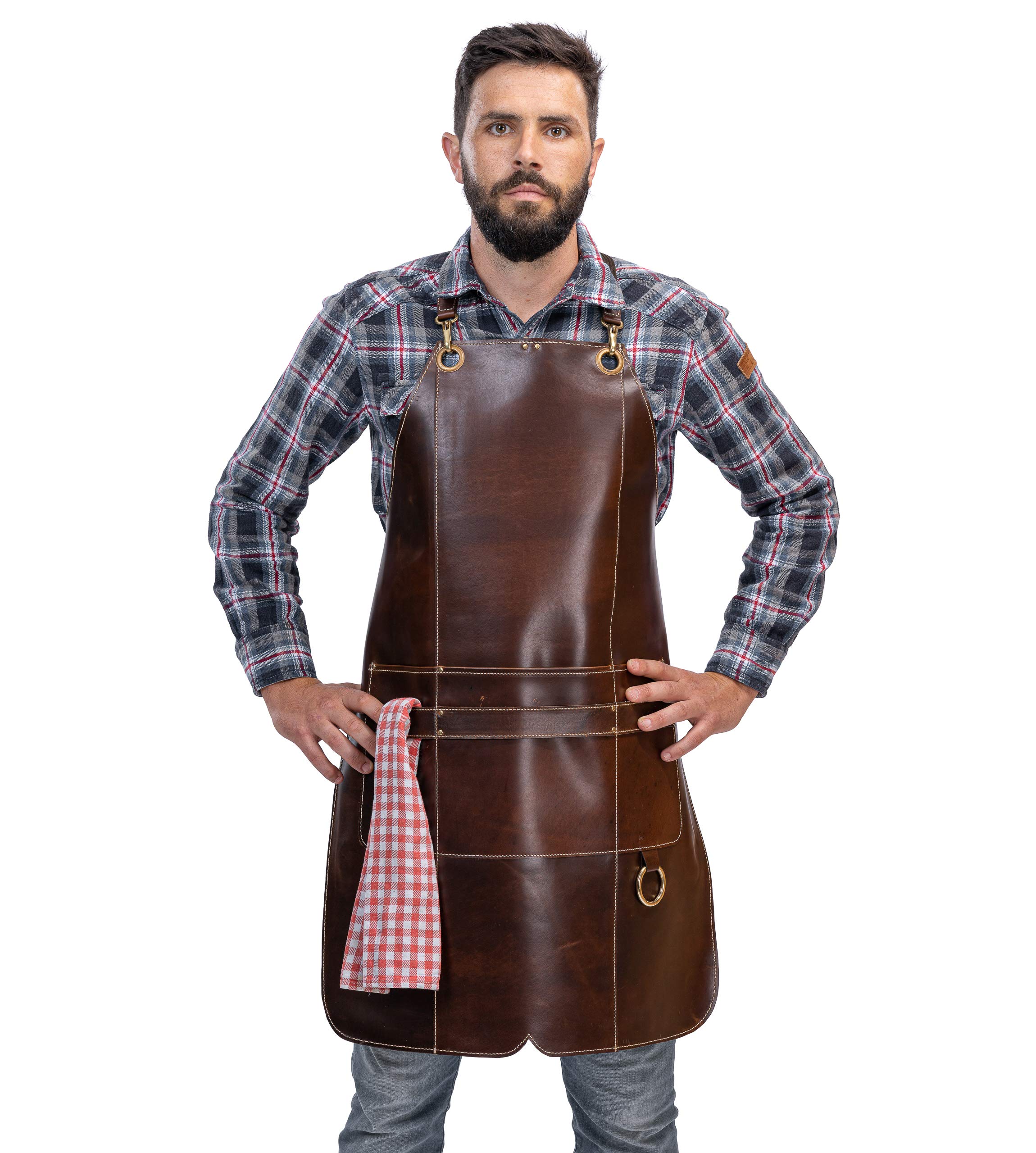 Angus Stoke Premium Leather apron Bob - 100% leather grill apron - vintage leather apron BBQ & kitchen (L-XL) - Image 2