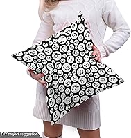 Vista 185 de Ambesonne Tela Geométrica por Yarda, Diseño Monocromo Patrón Abstracto de Líneas Continuas sobre Fondo Liso, Tela de Punto Elástico para Ropa