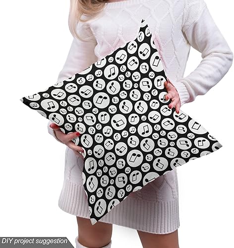 Miniatura 185 de Ambesonne Tela Geométrica por Yarda, Diseño Monocromo Patrón Abstracto de Líneas Continuas sobre Fondo Liso, Tela de Punto Elástico para Ropa