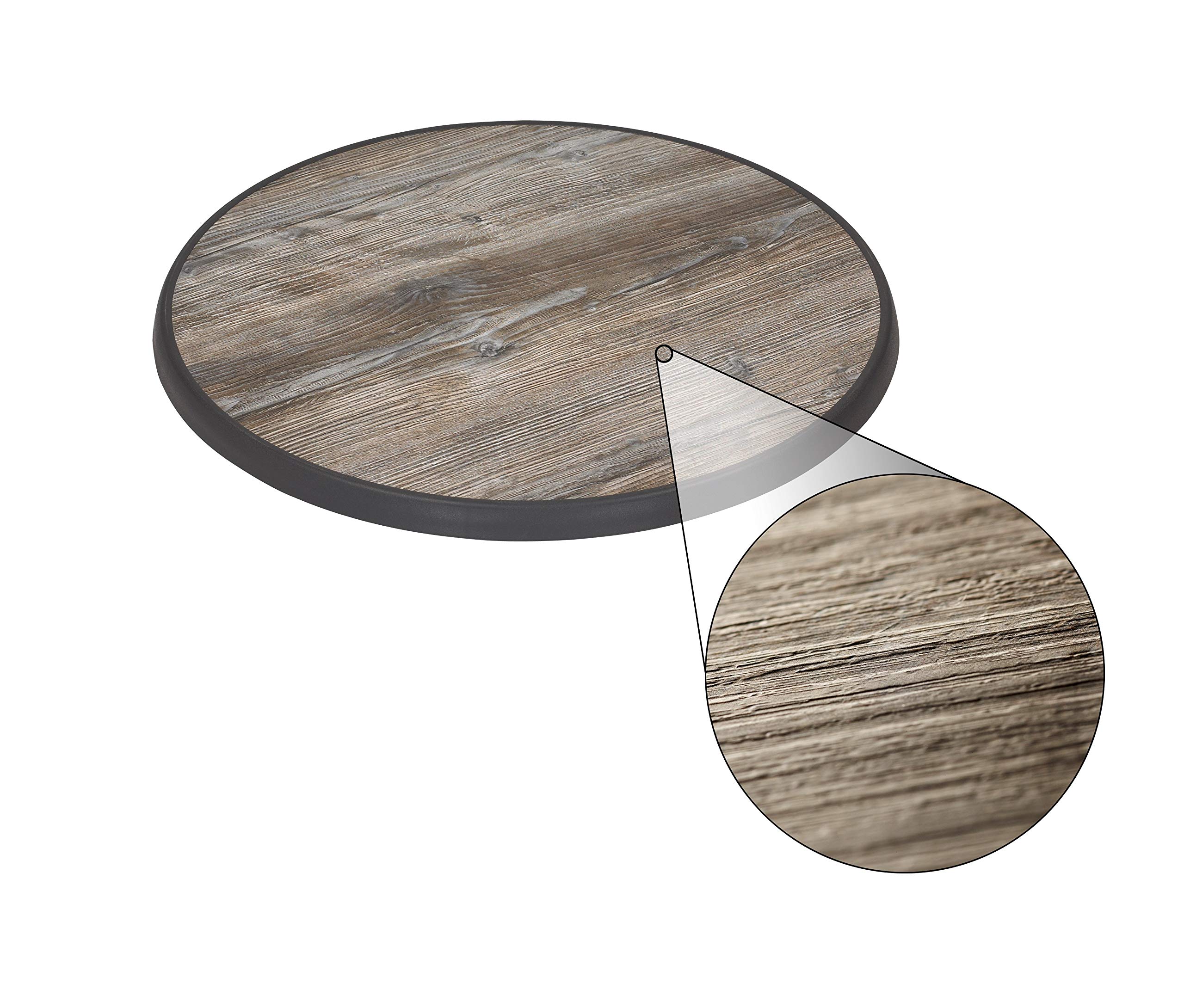 Tischplatte im Vintage Pine Design, Pine, Holz, Holzoptik rund, 85cm, wetterfest, schlagfeste Tischkante, Tischplatten ideal als Ersatzteil und zum Nachrüsten