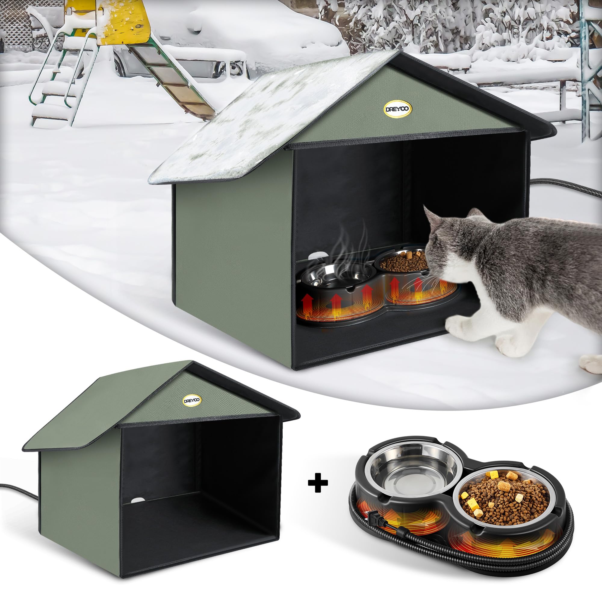Katzenfuttermatte – Saugfähig, Wasserdicht, Rutschfest, 65,8x45 Cm Größe M, Mit Lustigem Druck