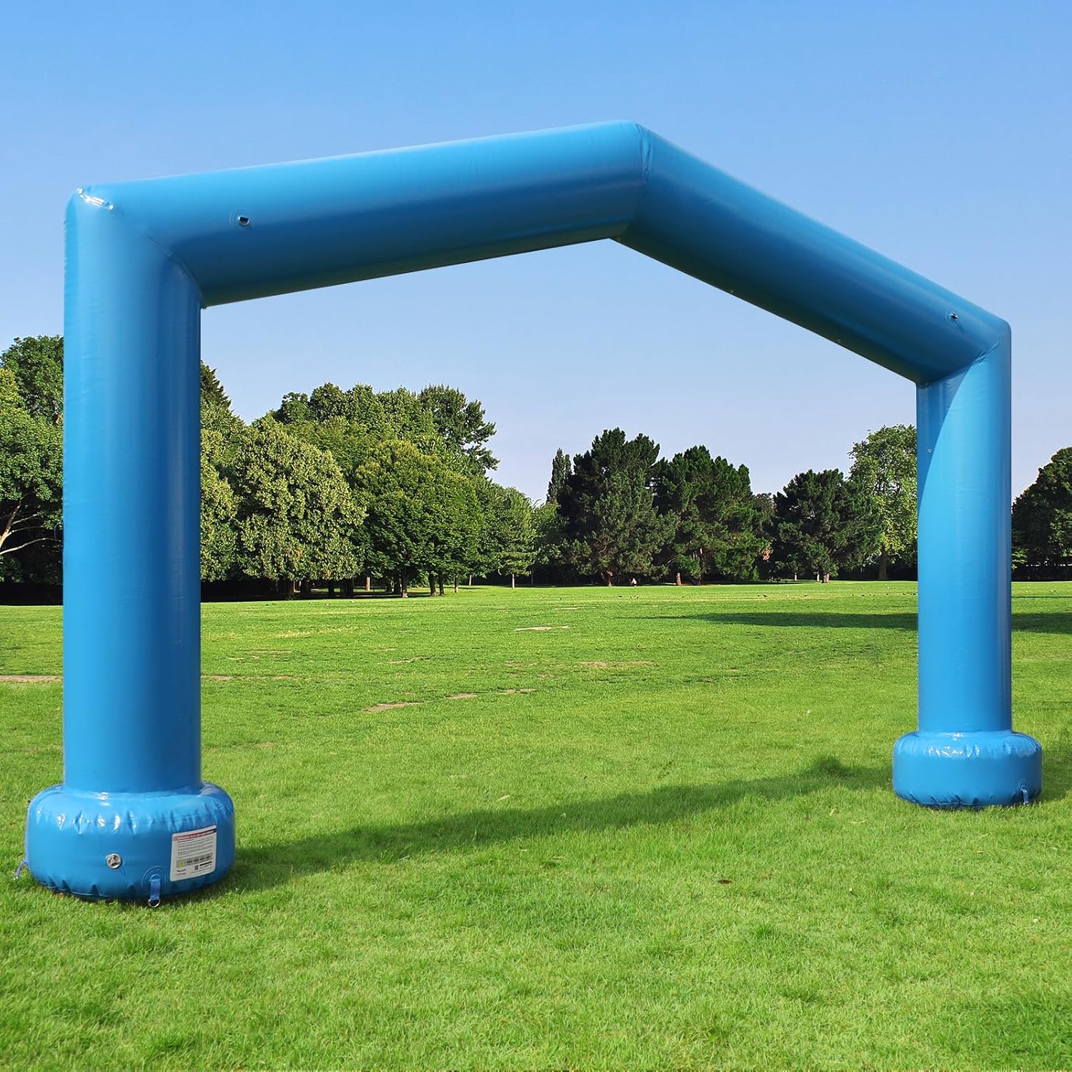 20Ft Gable Airtight Inflatable Arch, Durable PVC Waterproof Archway for Advertising, Festivals, Trade Shows & Outdoor Events – Blue, No Continuous Blower Required
