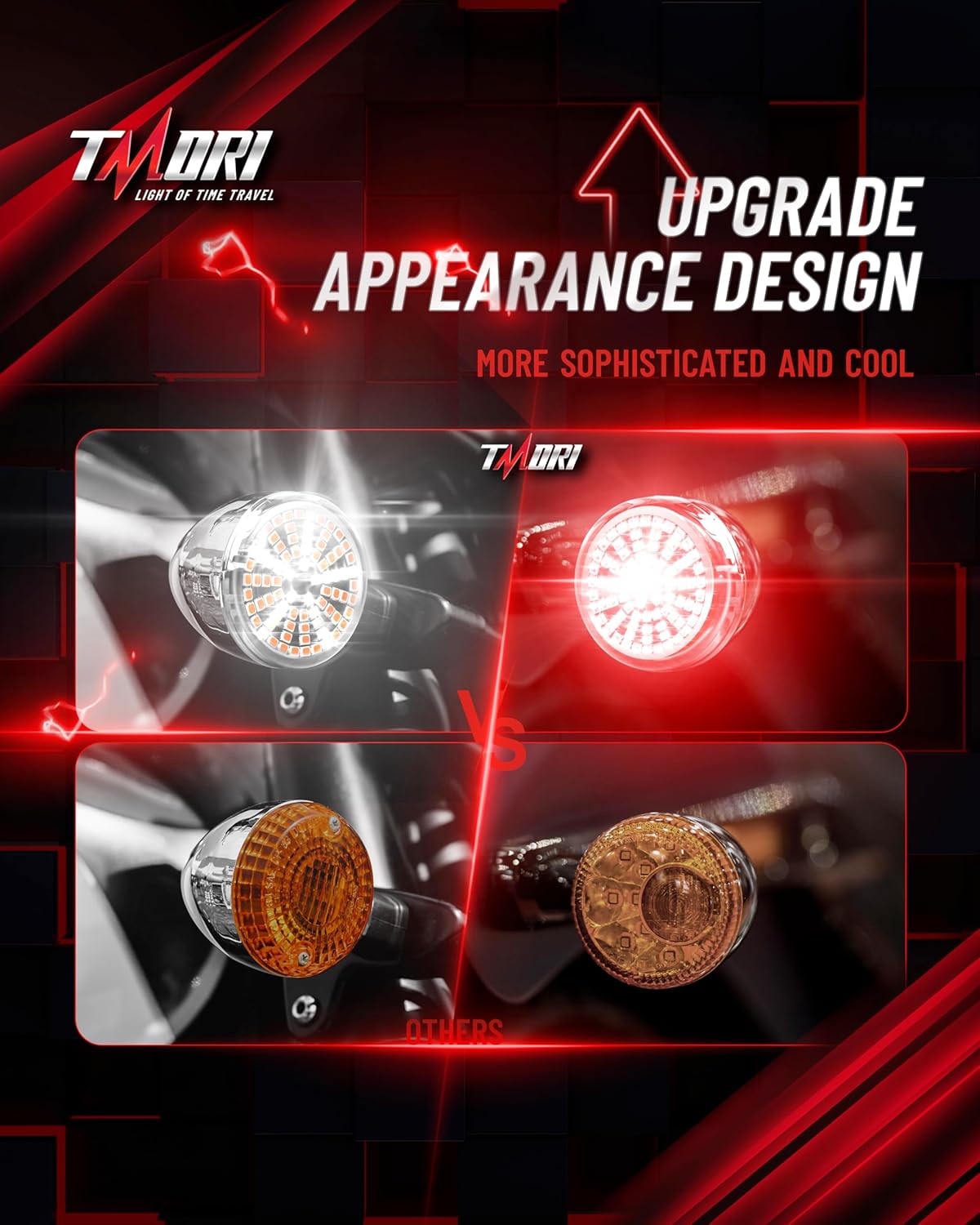 1157 Front Rear LED Turn Signals 80 LED Lights Super Bright 1156 Bulbs Lens Covers Kits 1986-2024 Compatible for Har-ley Davidson Touring Dyna Softail Sportster Street Glide Road Glide Iron 883