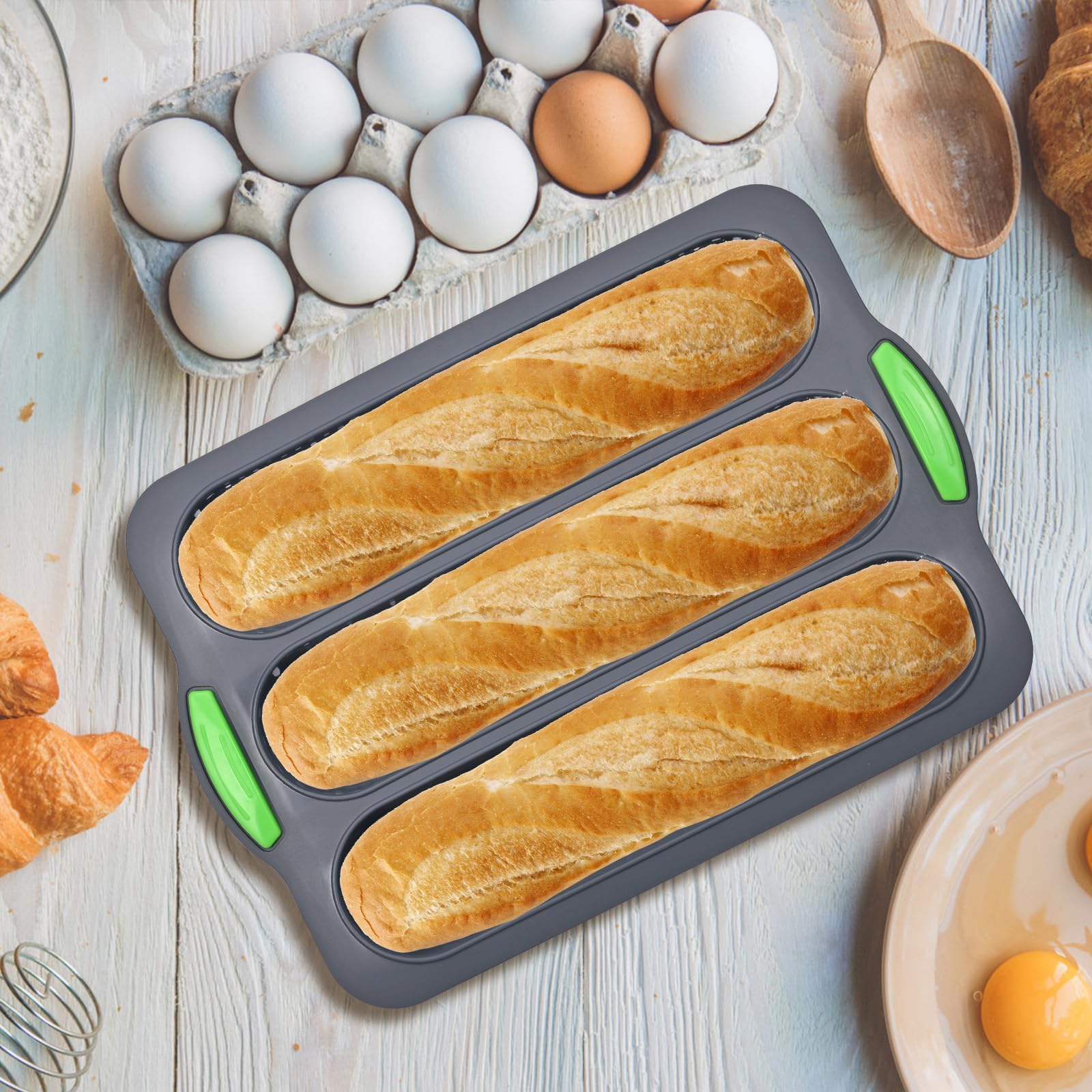 Stampo Per Baguette In Silicone Antiaderente - Teglia Per Pane, Facile Da Pulire, Per Forno E Microonde