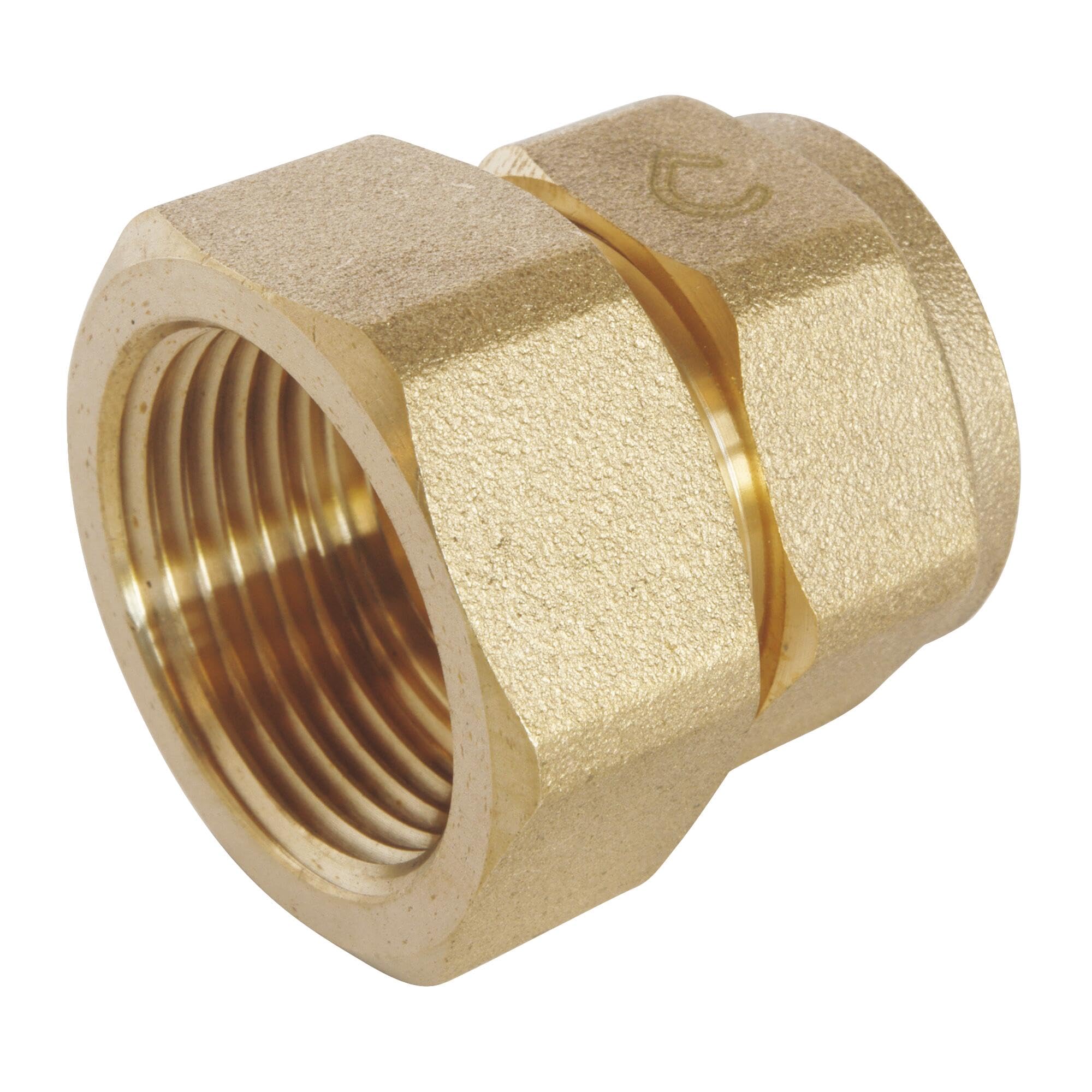 SOMATHERM FOR YOU, Raccord à compression femelle 20/​27 pour tube PER Ø25 - Installation rapide et fiable - Normé ACS - Pression max 10 bars - Température de 5°C à 90°C - Jaune