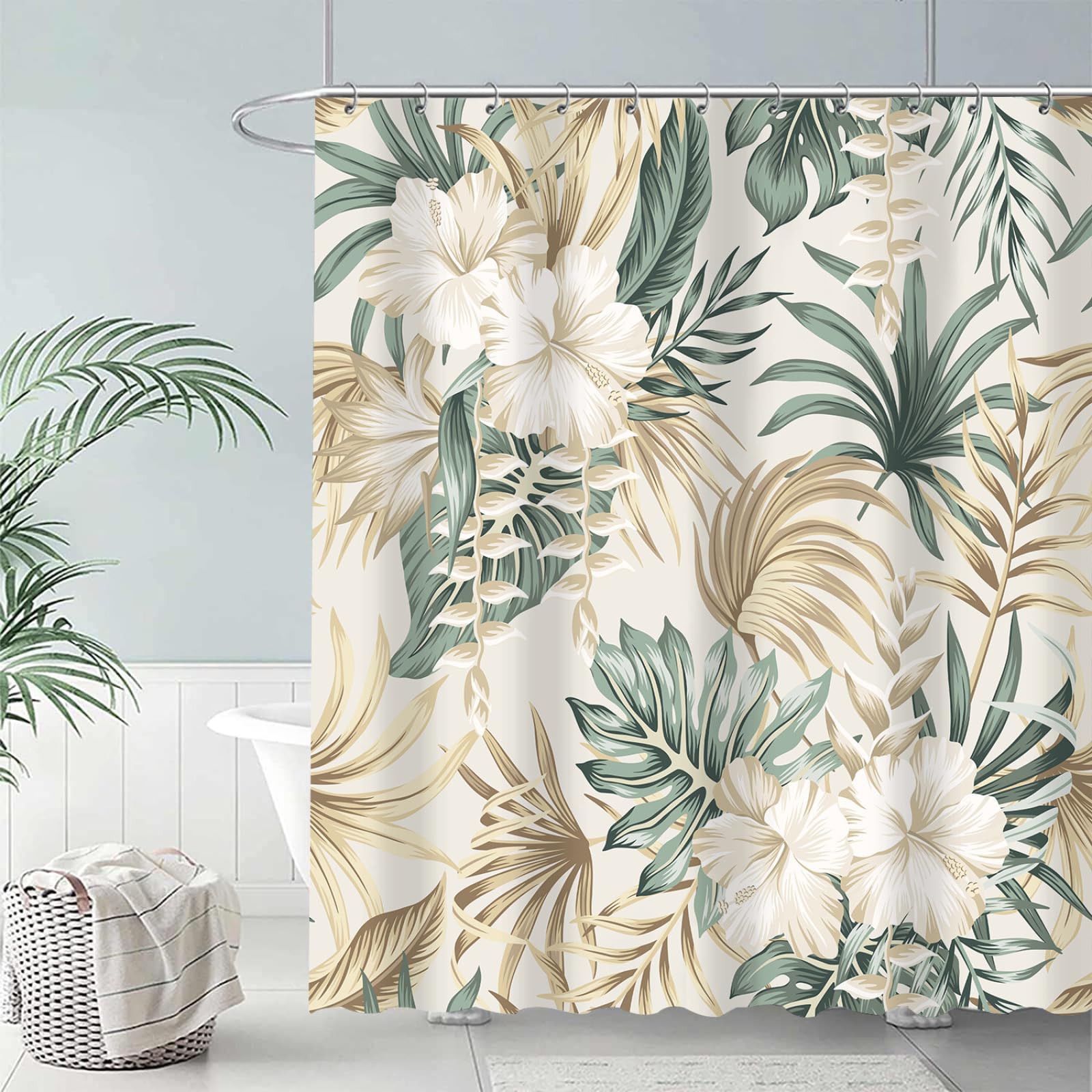 Douchegordijn Mintgroen Goud Douchegordijn Haken Douchegordijnen Schimmelbestendig Douchegordijnen Sneldrogende Badkamer Gordijnen Badkamer Decor Wasbare Natte Kamer Douchegordijn 200x200cm