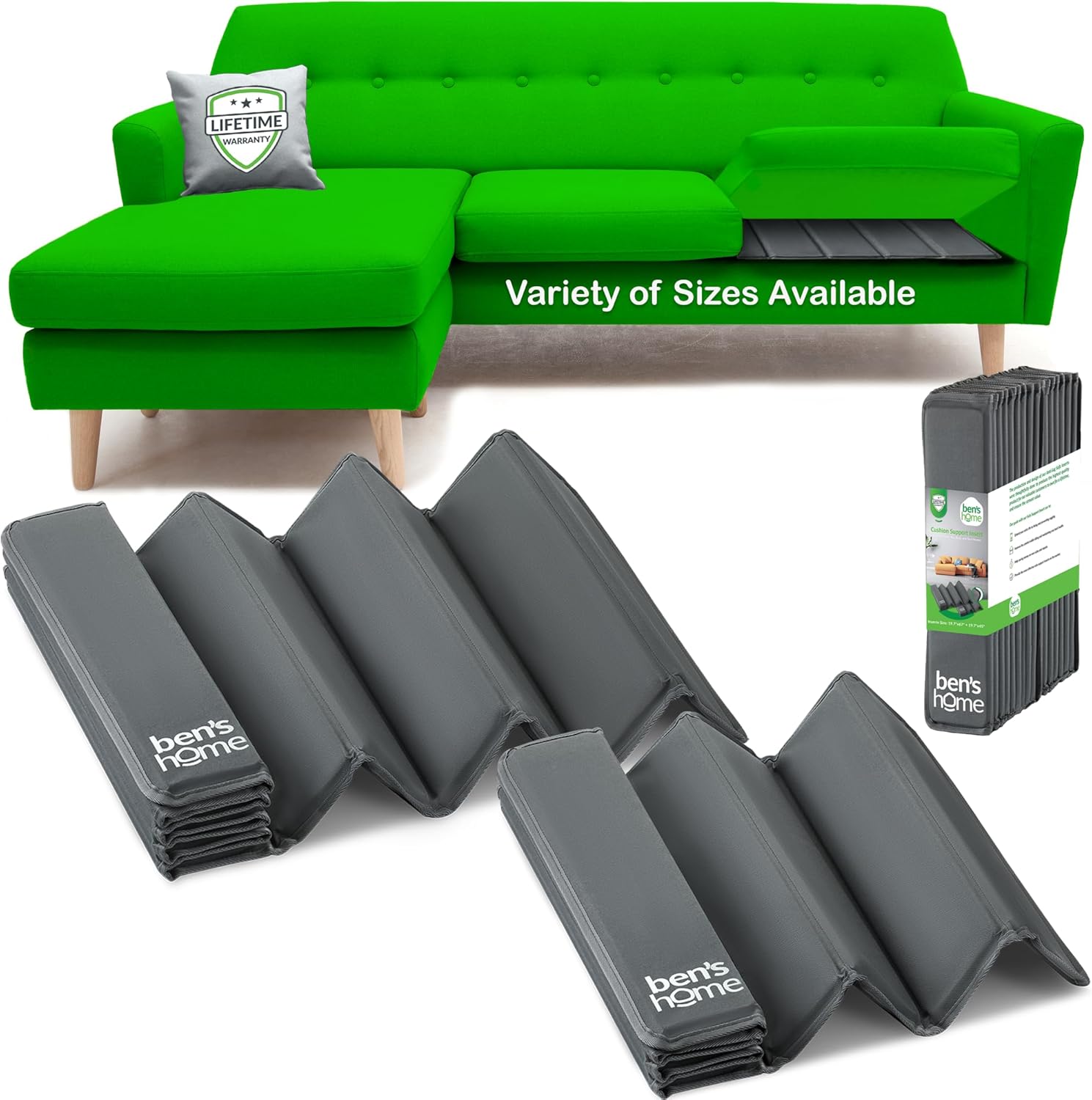 BEN'SHOME Upgraded Sectional Cushion Support [19.7"x67 + 19.7"+45"]  Under Support Boards - Strong Sofa Support for Sagging Cushions, Insert Support to Fix Your Sagging Sectional Sofa | 0.4" Thick L Sofa - Fits - 19.7"x67" + 19.7"x45"