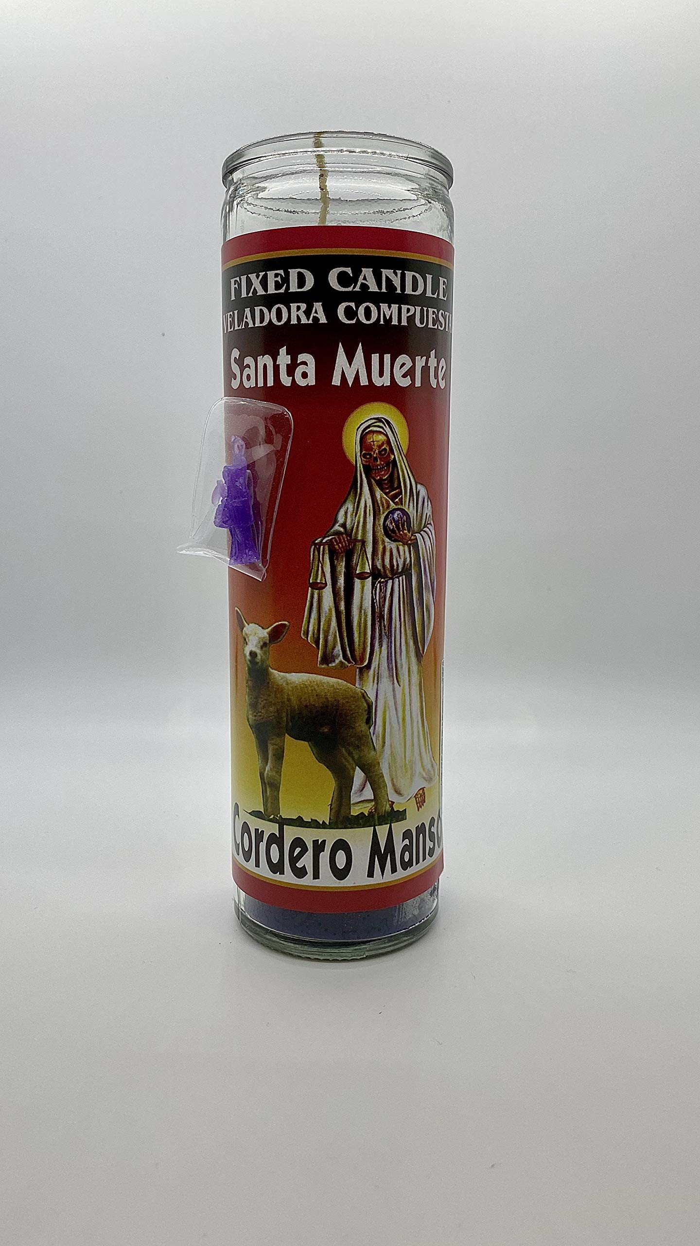 Santa Muerte Cordero Manso Fixed Candle Religious